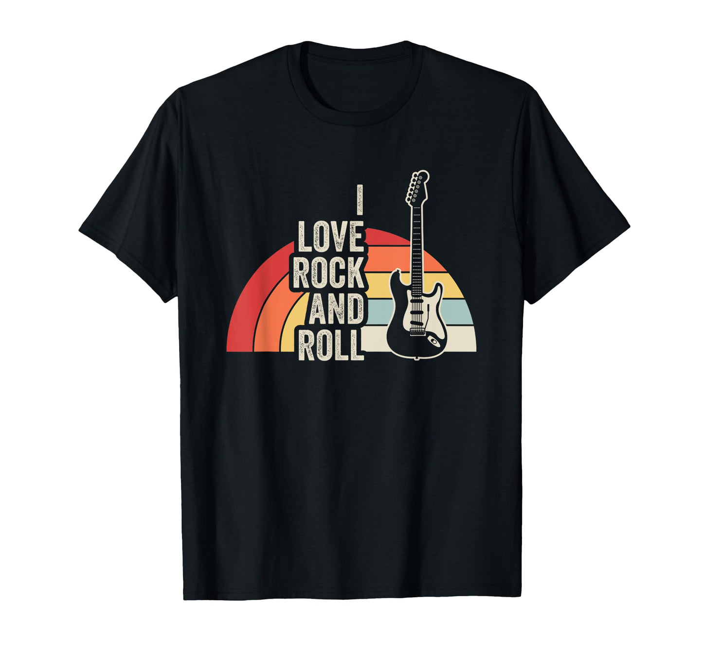 I Love Rock And Roll Retro Guitar T-Shirt