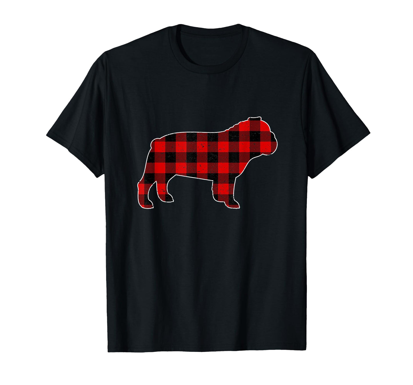 Check Brand For 50, Christmas Buffalo Plaid Bulldog Pajama Men Women Kids T-Shirt