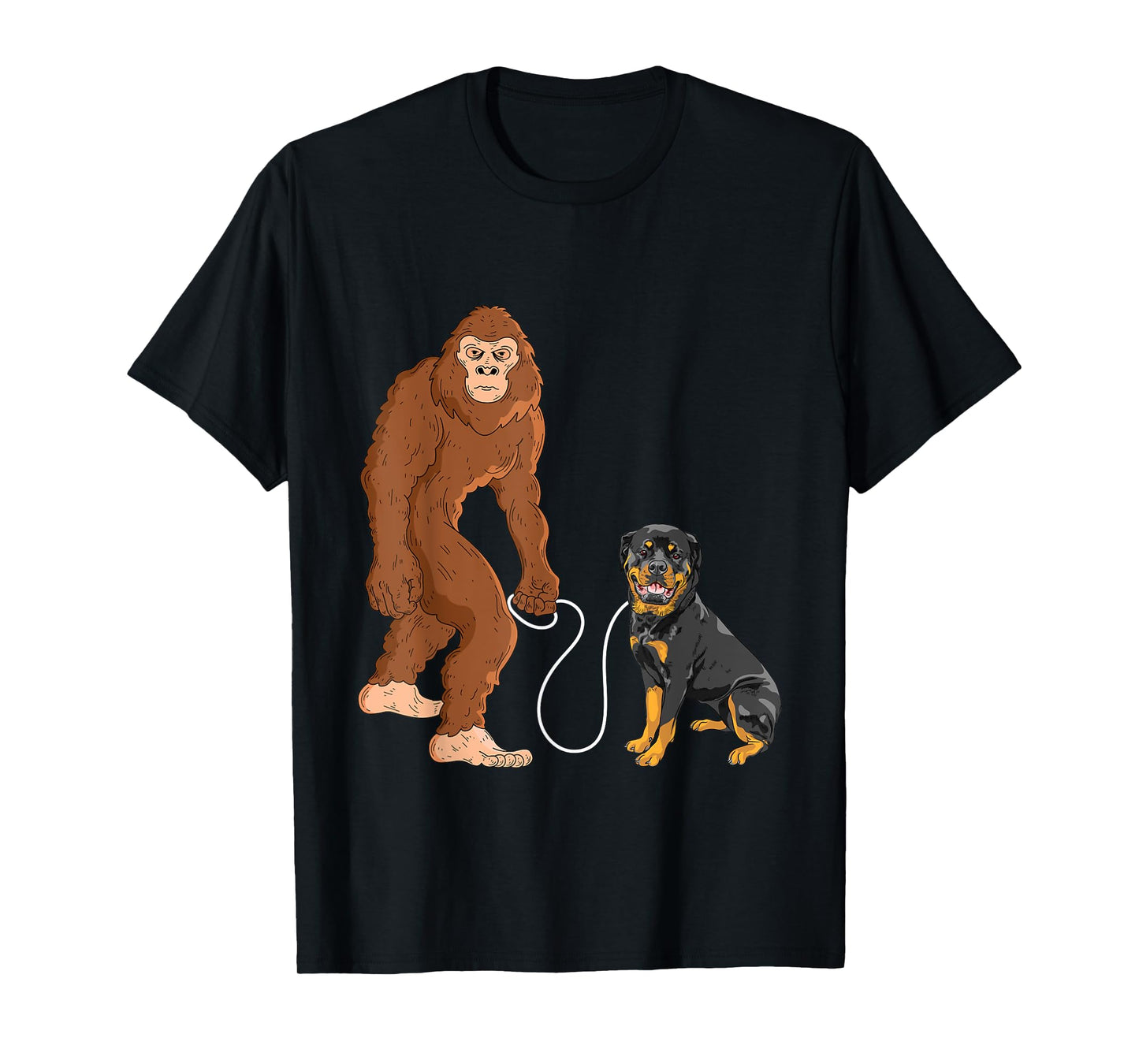 Bigfoot And Rottweiler - Dog Owner Puppy Lover T-Shirt for Men Women Kids