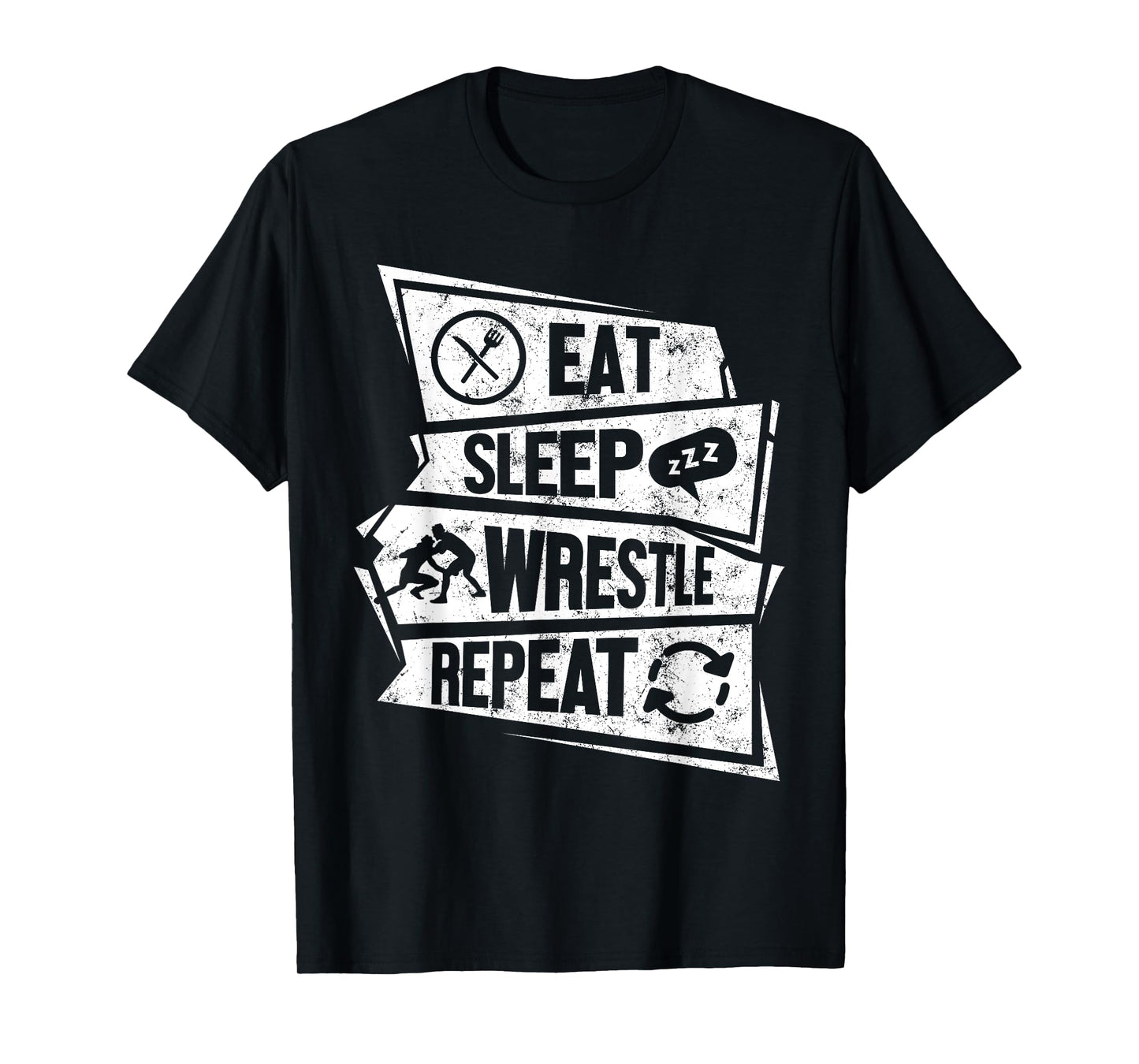 Eat Sleep Wrestle Repeat Funny Combat Sport Wrestling Lovers T-Shirt