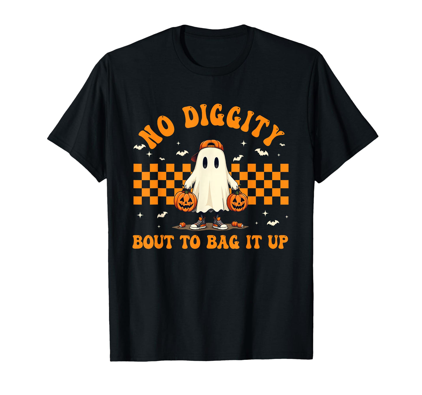 Halloween Ghost No Diggity Bout To Bag It Up Kids Toddler T-Shirt