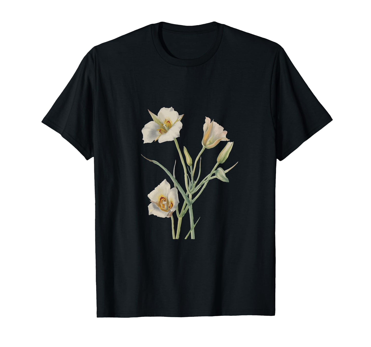 Sego Lily Botanical Art Vector Design T-Shirt