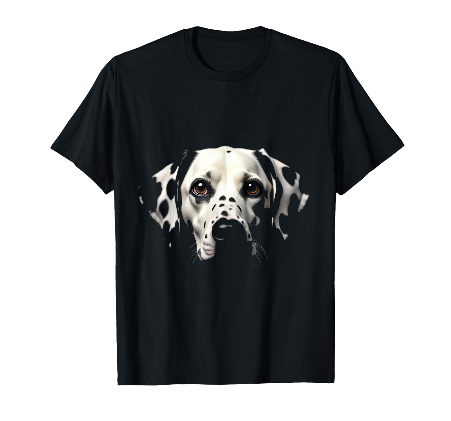 Black Dalmatian Dog Dalmatian Face T-Shirt