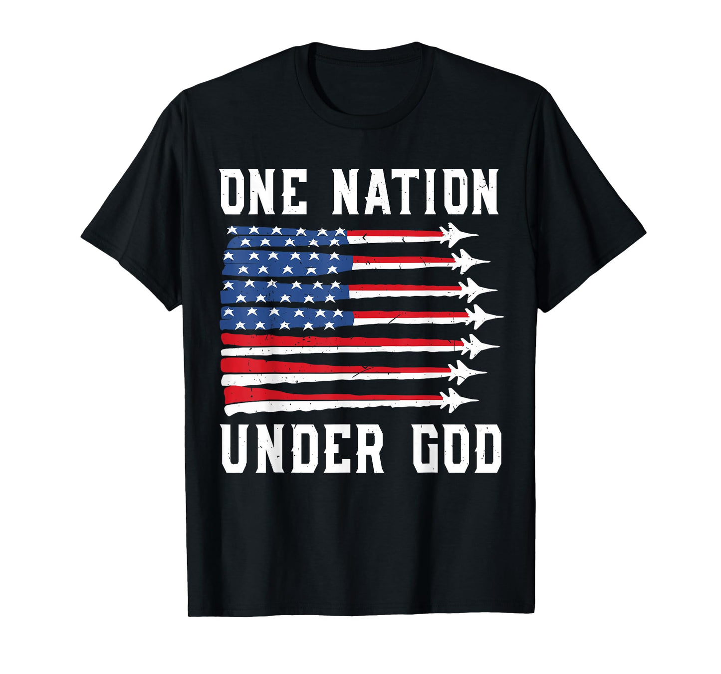 One Nation Under God 4th july Jet Fighter Toddler Boy Kids T-Shirt