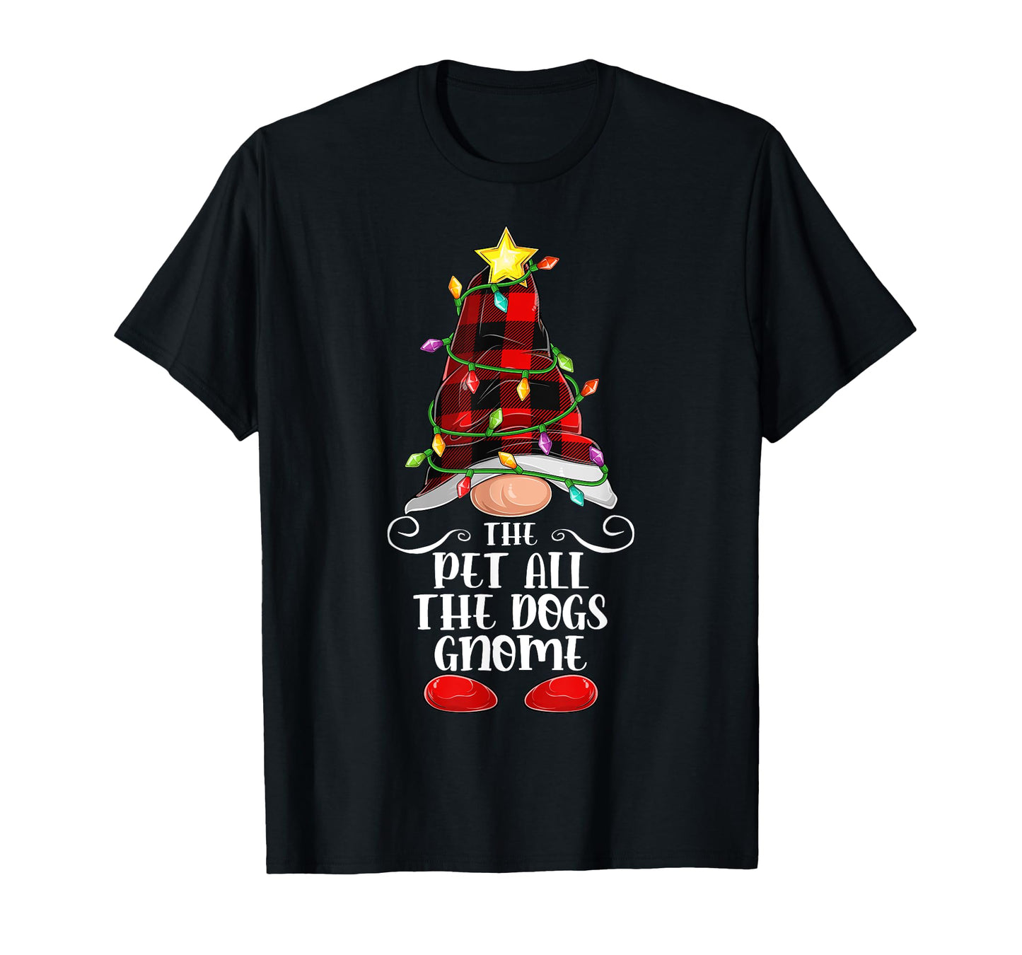 The Pet All The Dogs Gnome Matching Family Group Christmas T-Shirt