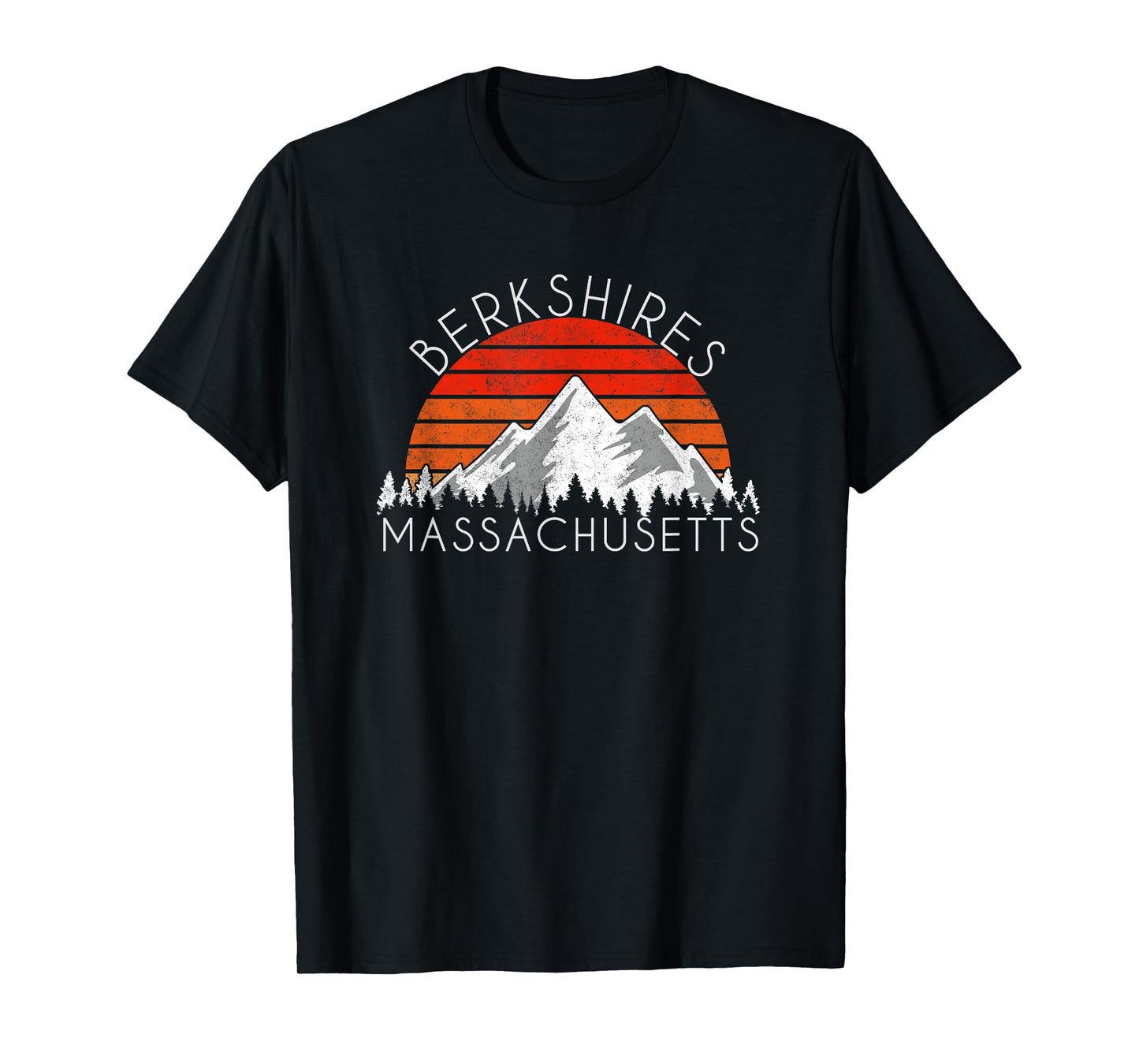Retro Vintage Berkshires, Massachusetts Distressed T-Shirt