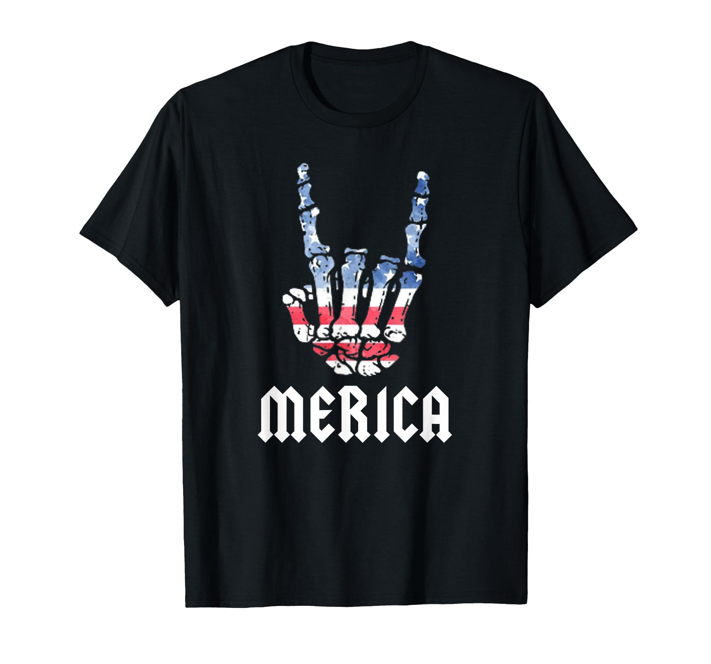 Merica Rock Sign 4th of July Vintage American Flag Retro USA T-Shirt