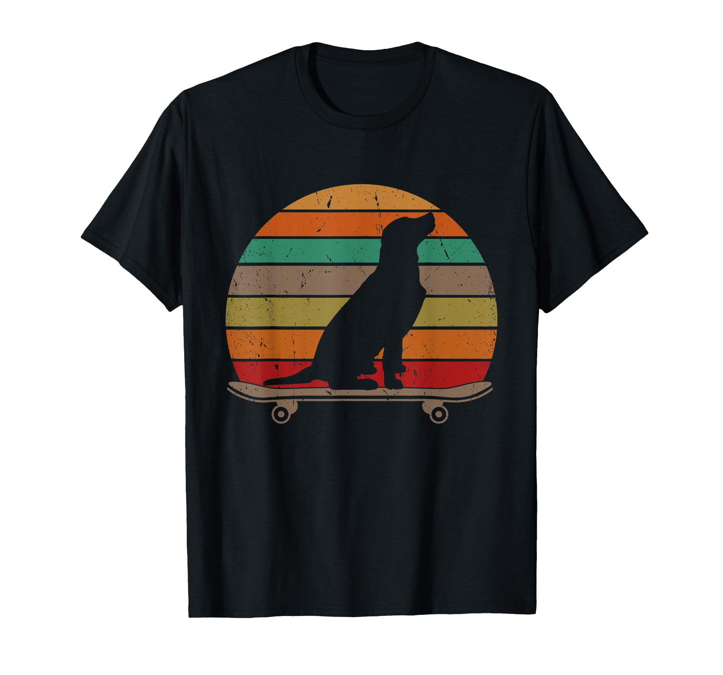 Labrador Retriever Dog on Skateboard Funny Skateboarding T-Shirt for Men Women Kids