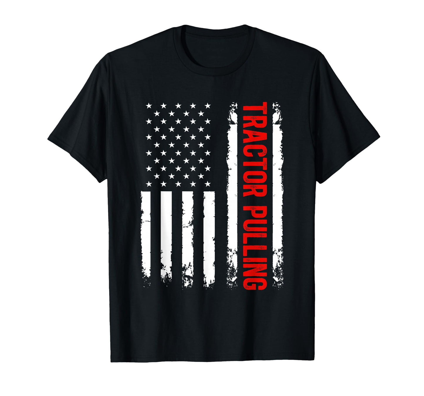 Tractor Pulling American Flag 4th of July T-Shirt