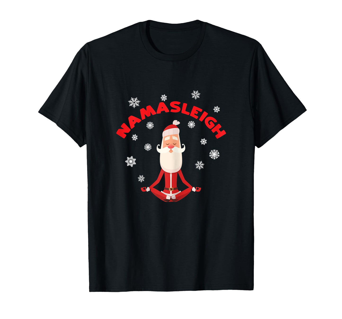 Womens Namasleigh Yoga Christmas Santa Shirt Yoga Instructor Gift T-Shirt