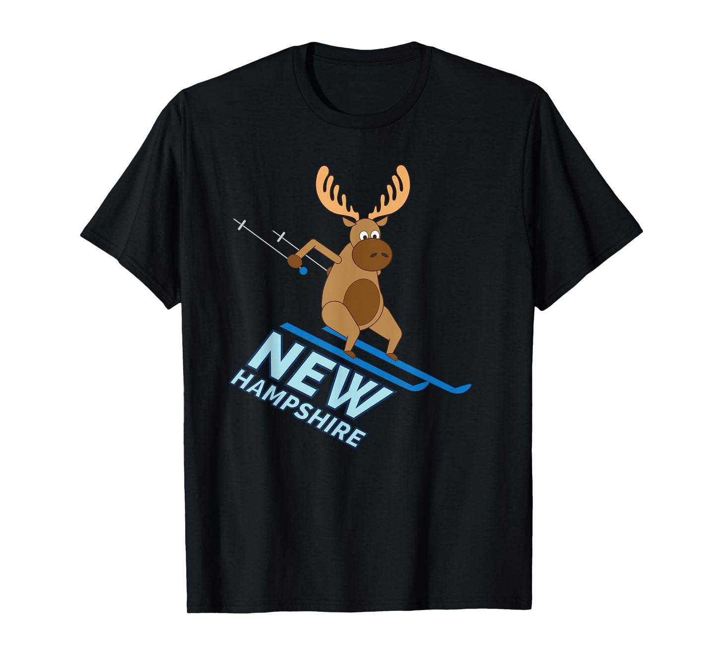 New Hampshire t-shirt | NH Skiing Moose Winter Shirt T-Shirt
