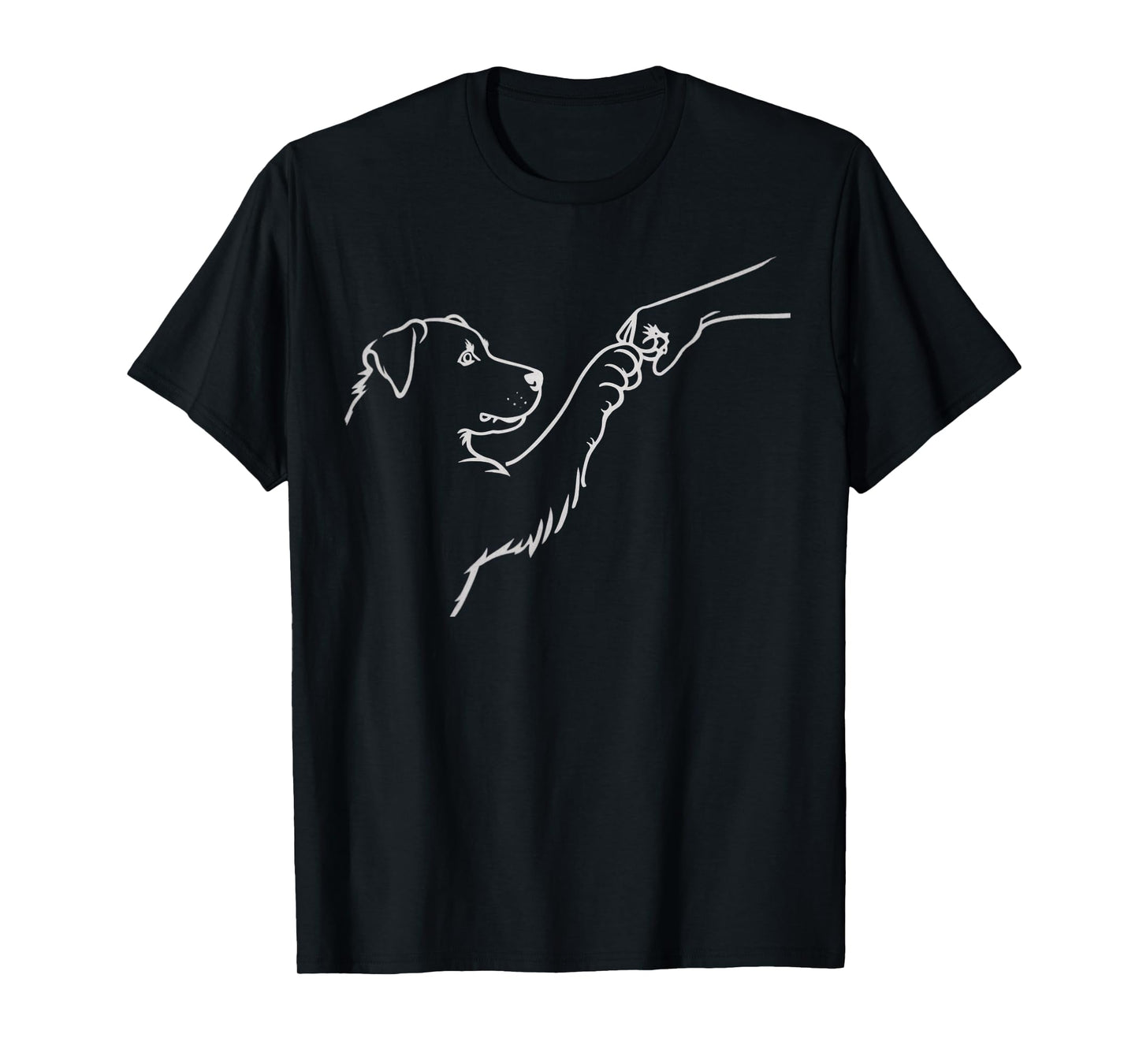 Punch Hand Dog And People Friendship Bump Dog's Paw T-Shirt