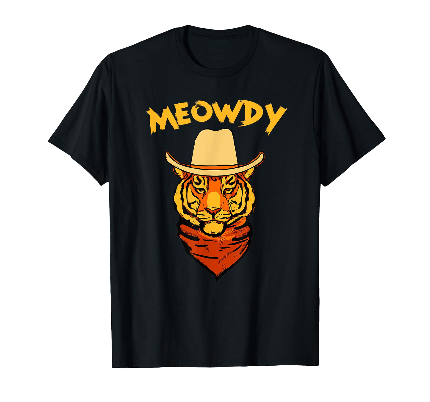 Meowdy Funny Country Tiger Cowboy Cat Western Wear T-Shirt