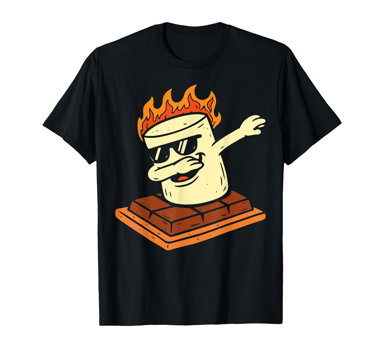 Dabbing Smore Marshmallow Camping Camper Gifts Men Women Kid T-Shirt
