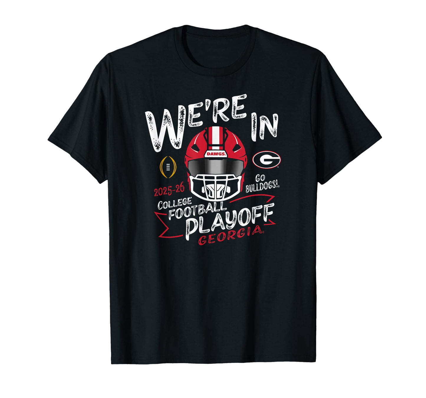 Georgia Bulldogs CFP College Football Playoff 2025-26 Black T-Shirt