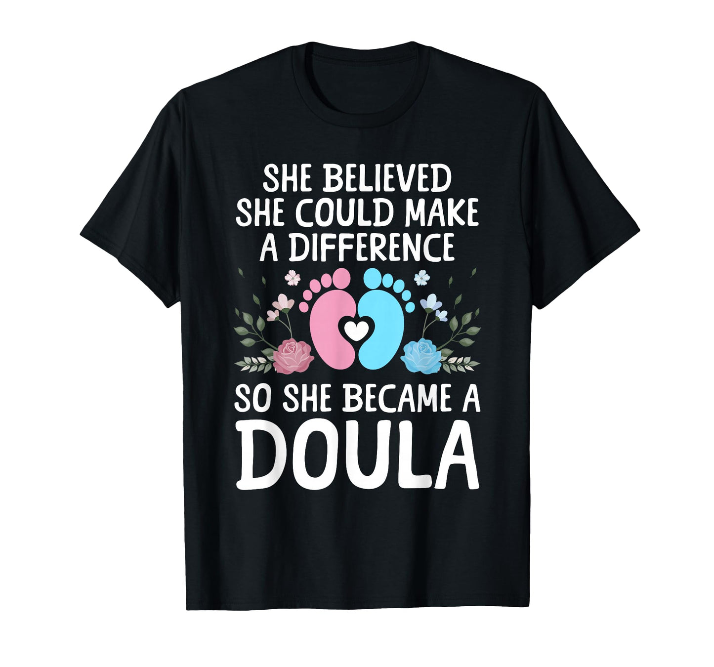 Funny Doula Gift Doula Stuff & Midwife Accessories Unisex-Adults Black Small Modern Casual Round Neck Short Sleeve T-Shirt
