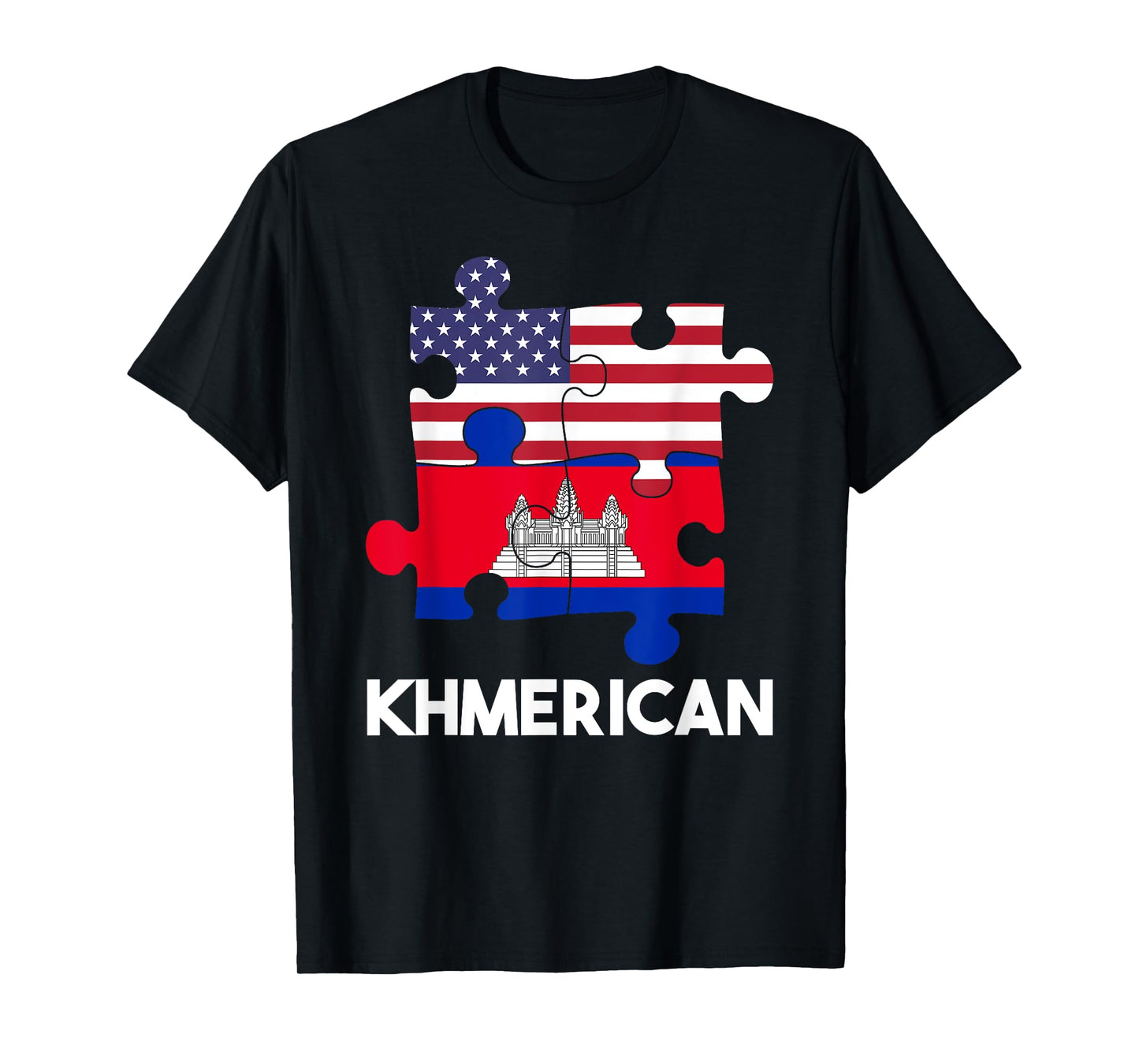 Cambodia Cambodian Khmer Proud Flag America American DNA T-Shirt