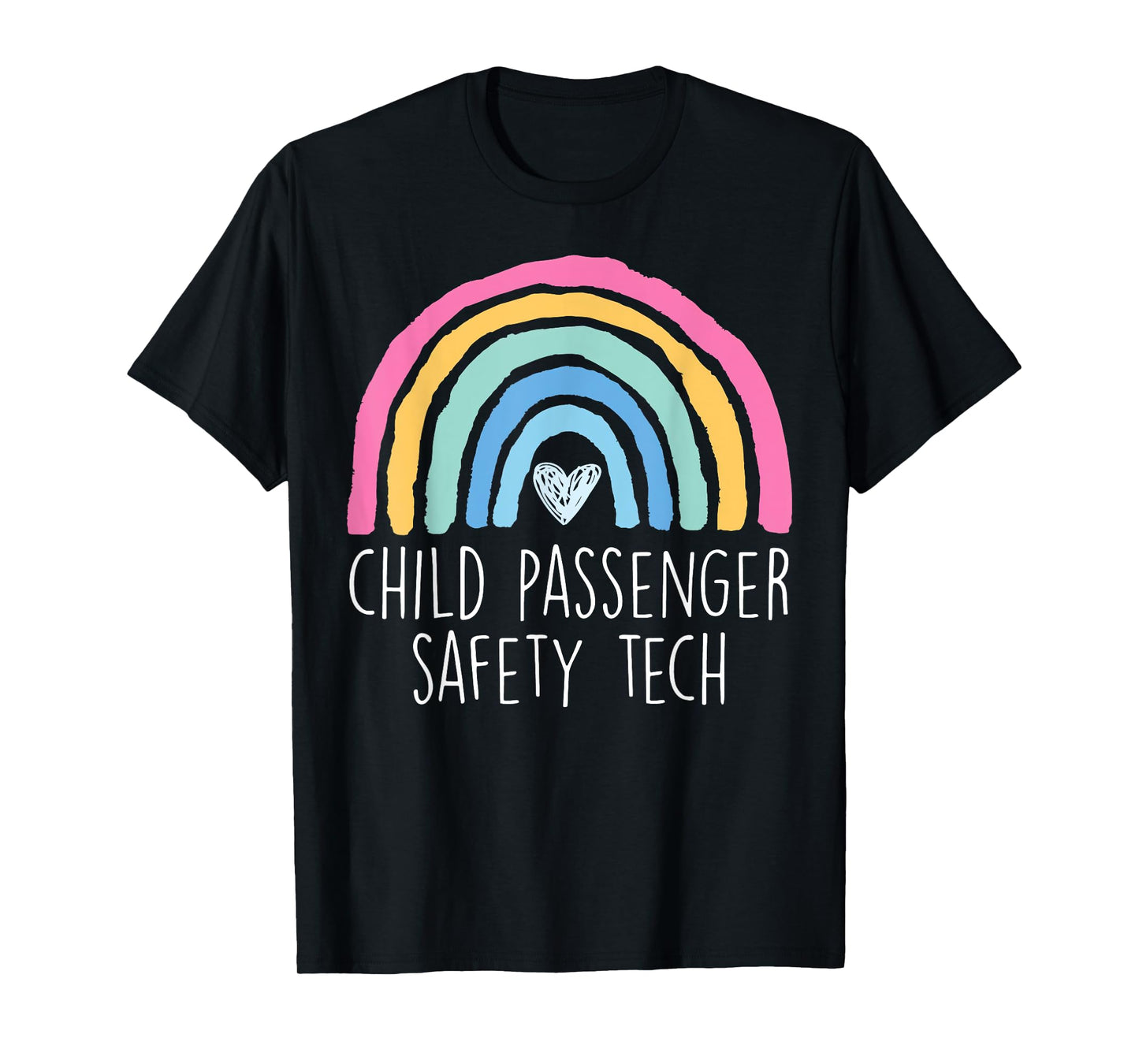 Retro Rainbow Child Passenger Safety Tech CPS Technician T-Shirt
