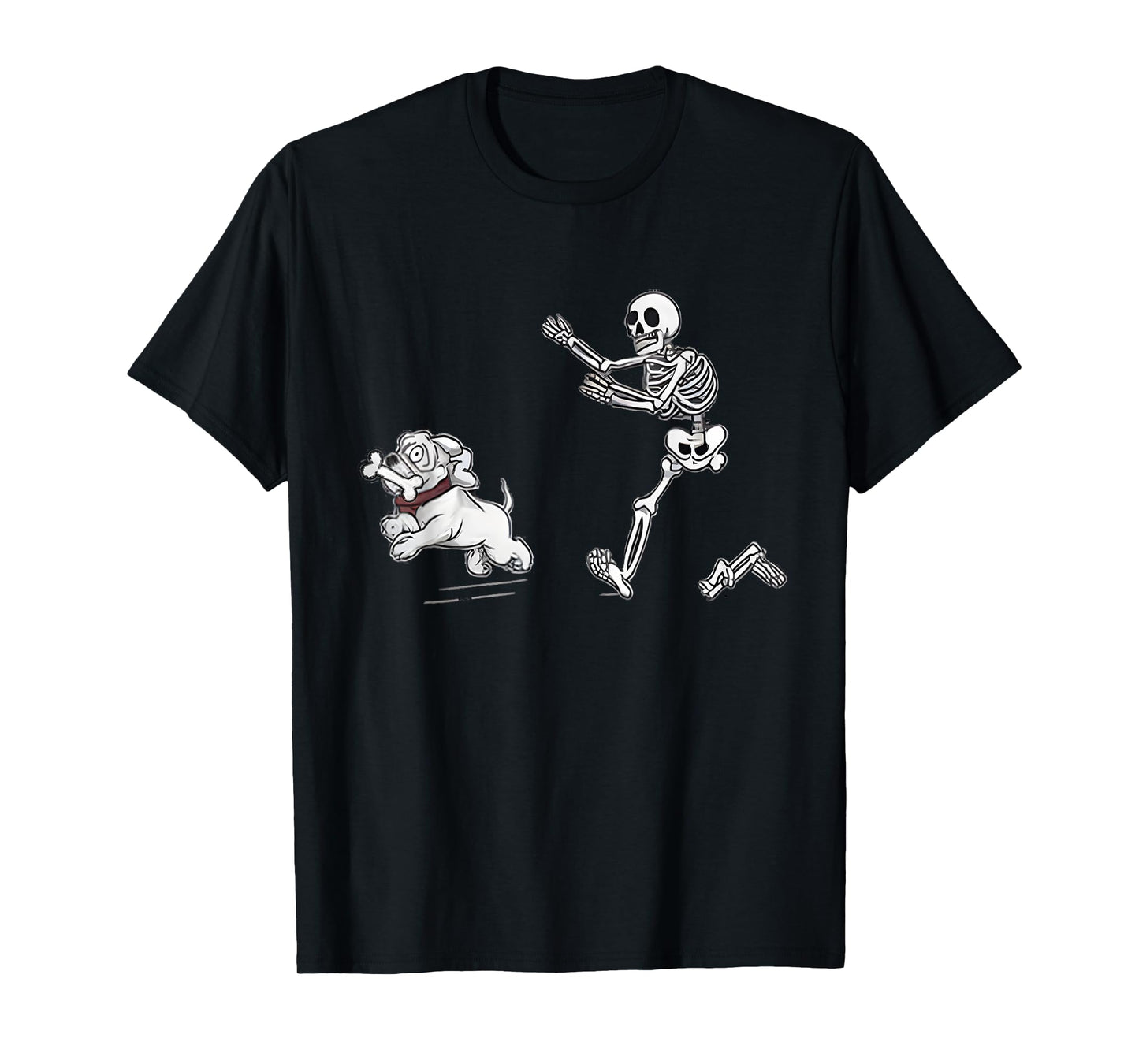 Halloween Dog, Funny Skeleton, Skeleton Chasing Dog T-Shirt