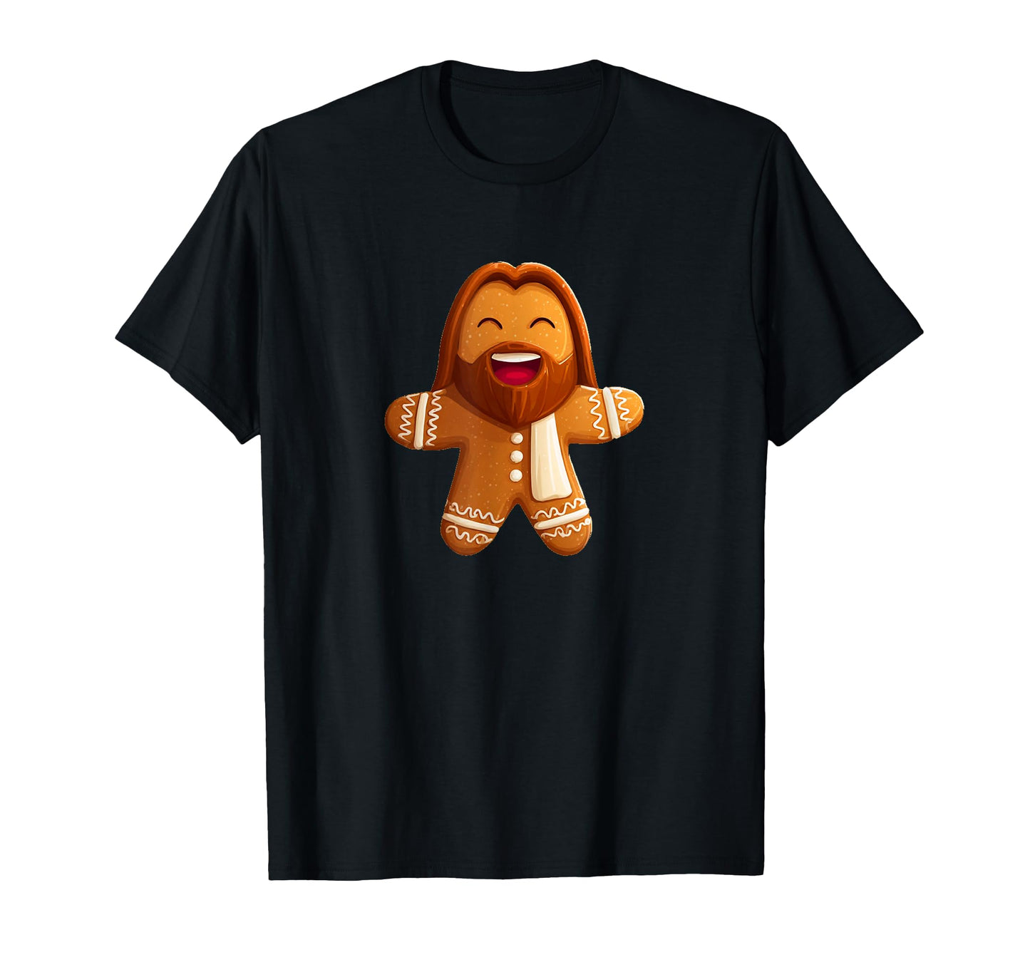 Laughing Lord Jesus as Gingerbread Man Costume T-Shirt