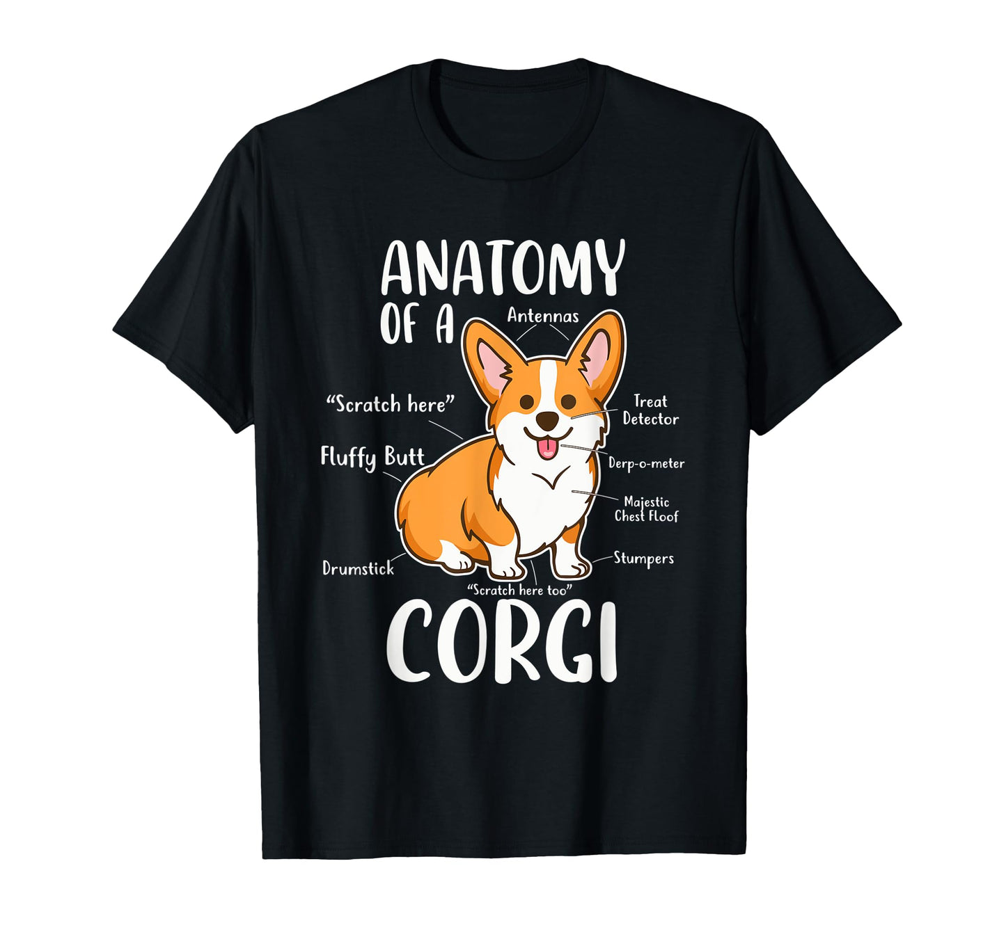 Anatomy Of A Corgi Funny Dog Apparel Men Women T-Shirt
