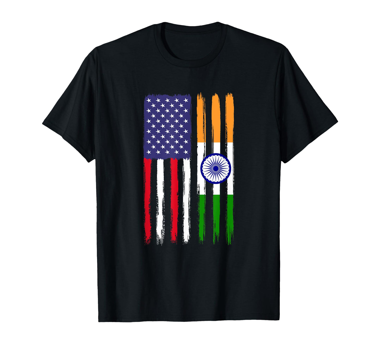 Indian Roots Half American Flag Patriotic Indian T-Shirt