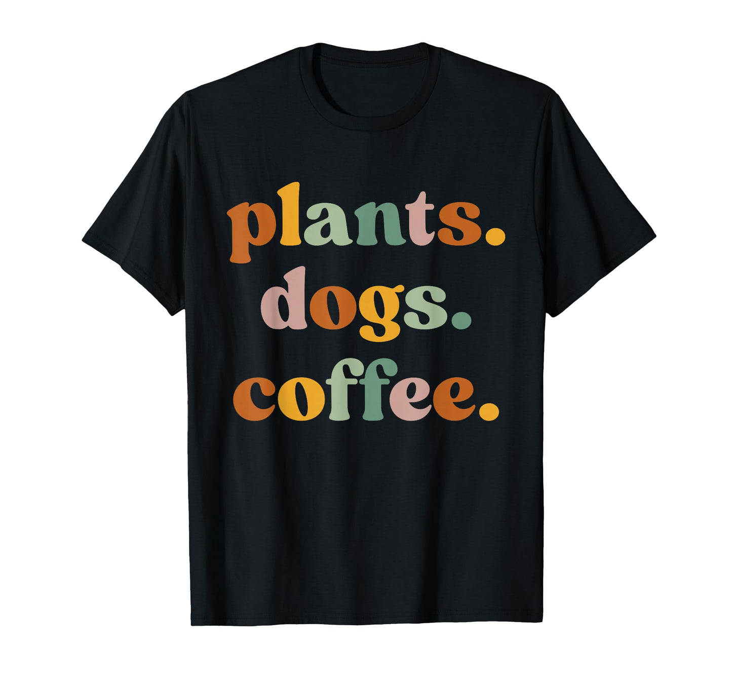 Vintage Retro Plants Dogs and Coffee Funny Gardening Farming T-Shirt
