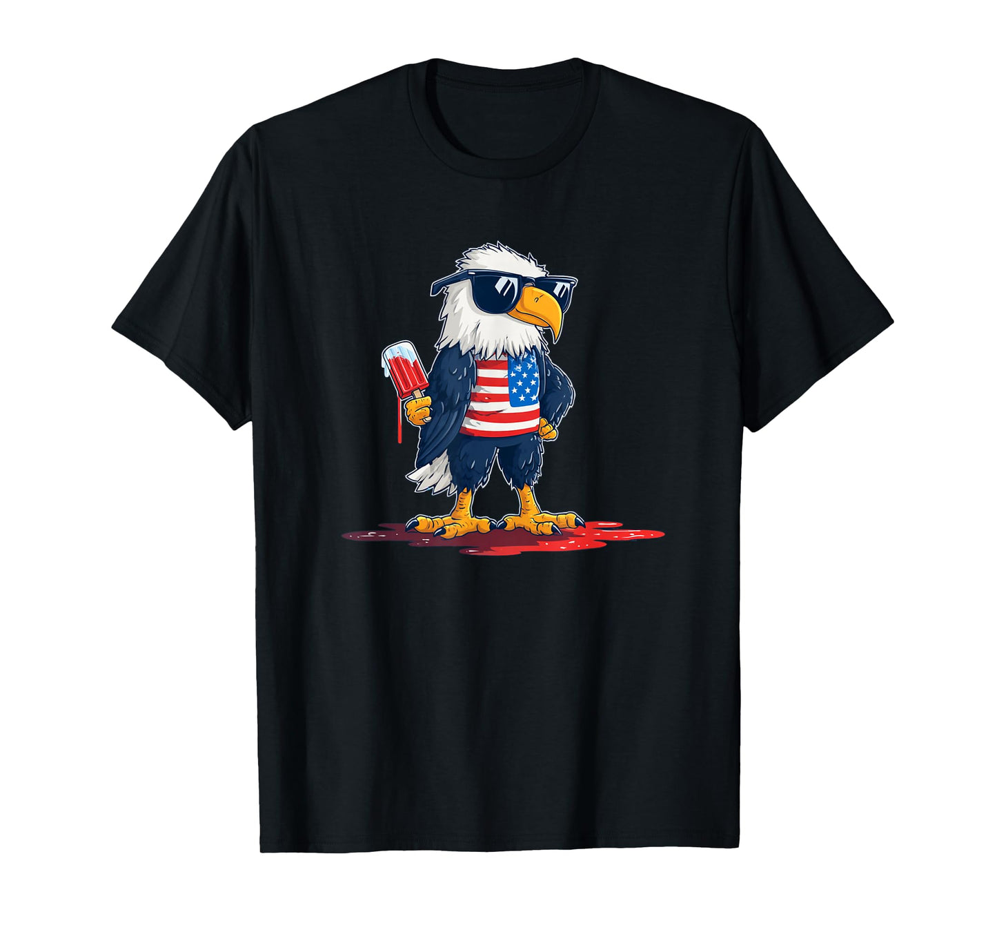 Cool Eagle with Bold Shades and US Ice Cream T-Shirt