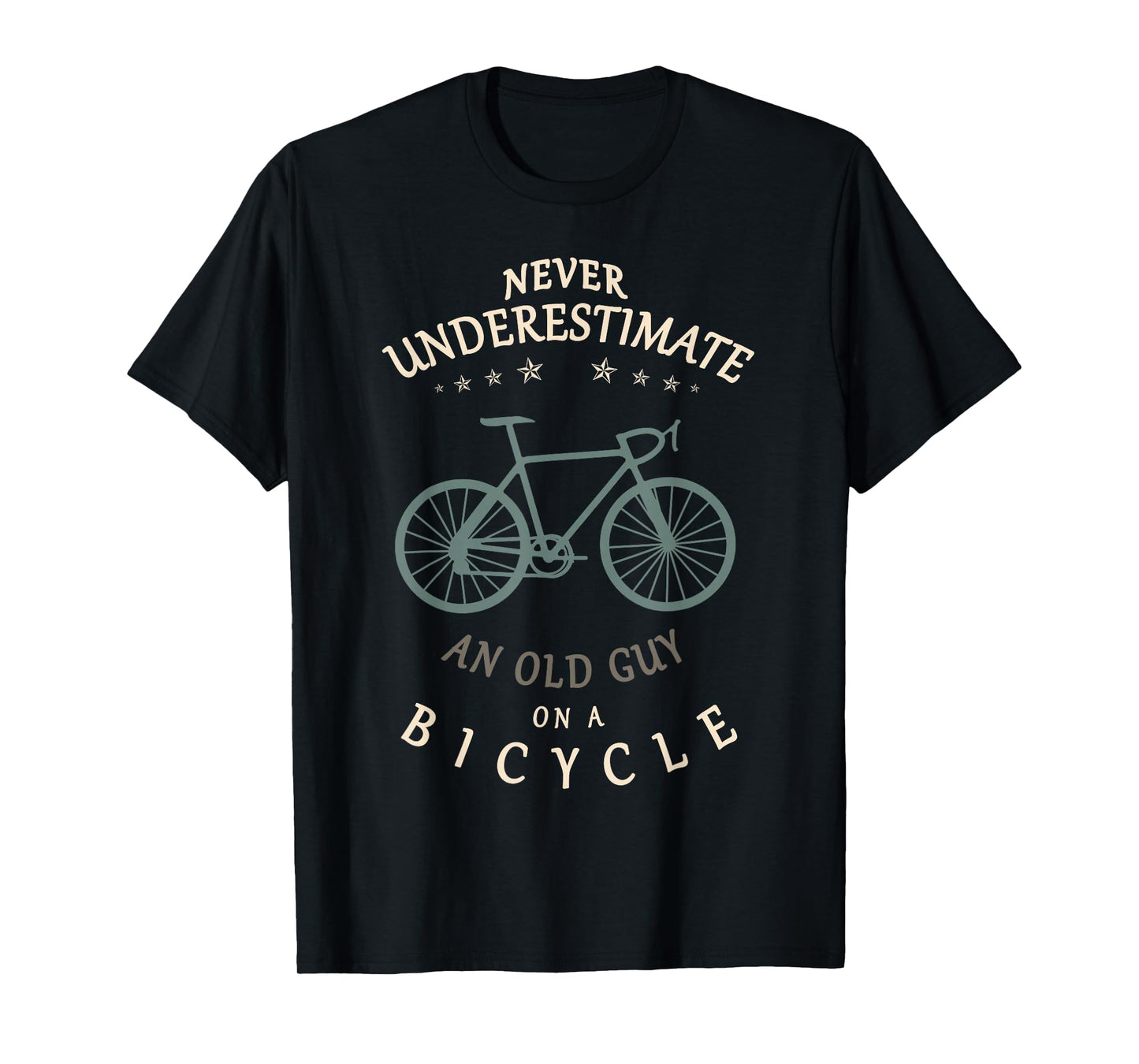 Bike Cycling Never Underestimate an Old Guy On a Bicycle Dad T-Shirt