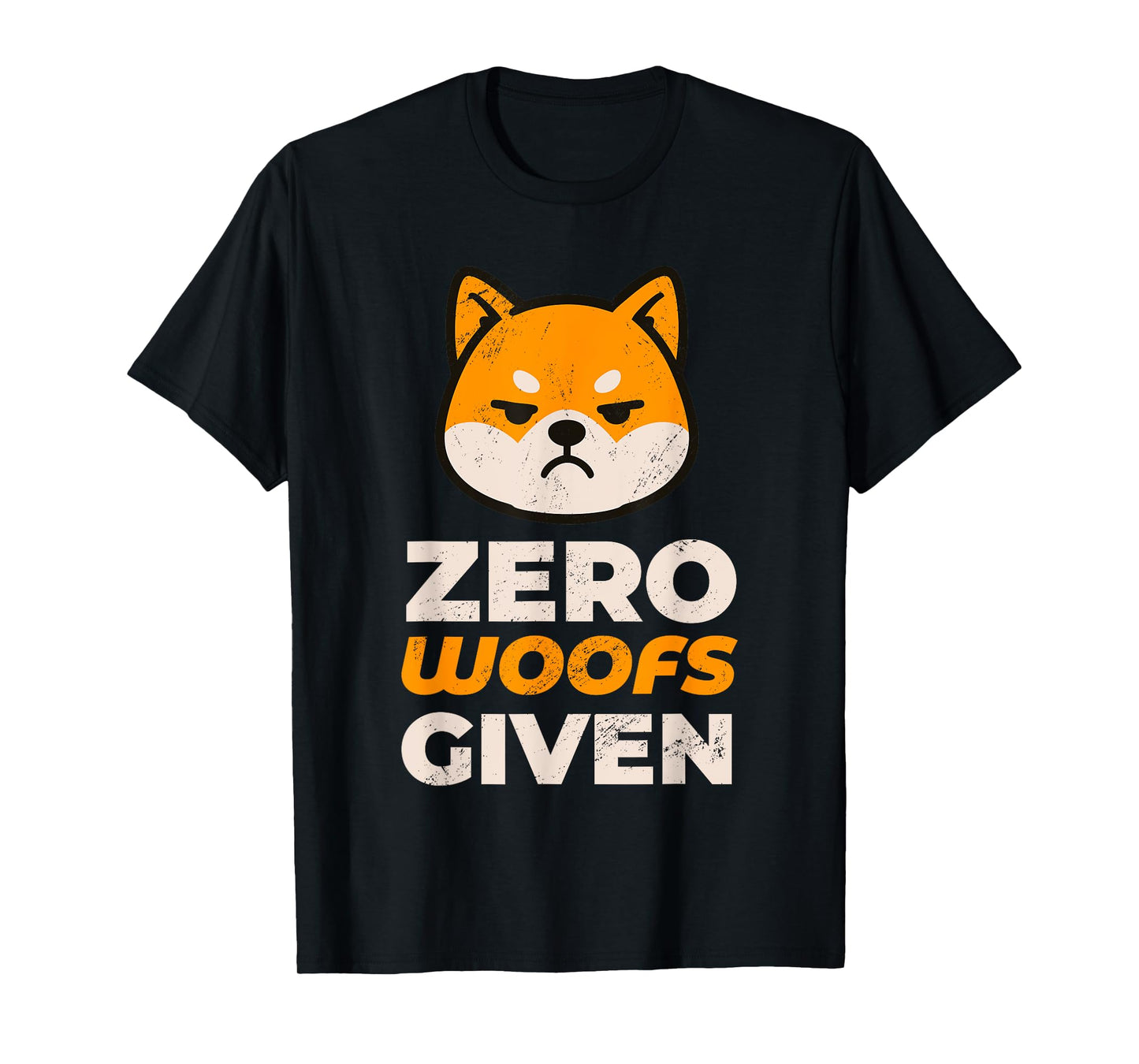 Shiba Inu Zero Woofs Given, Sarcastic Grumpy Dog Humor T-Shirt