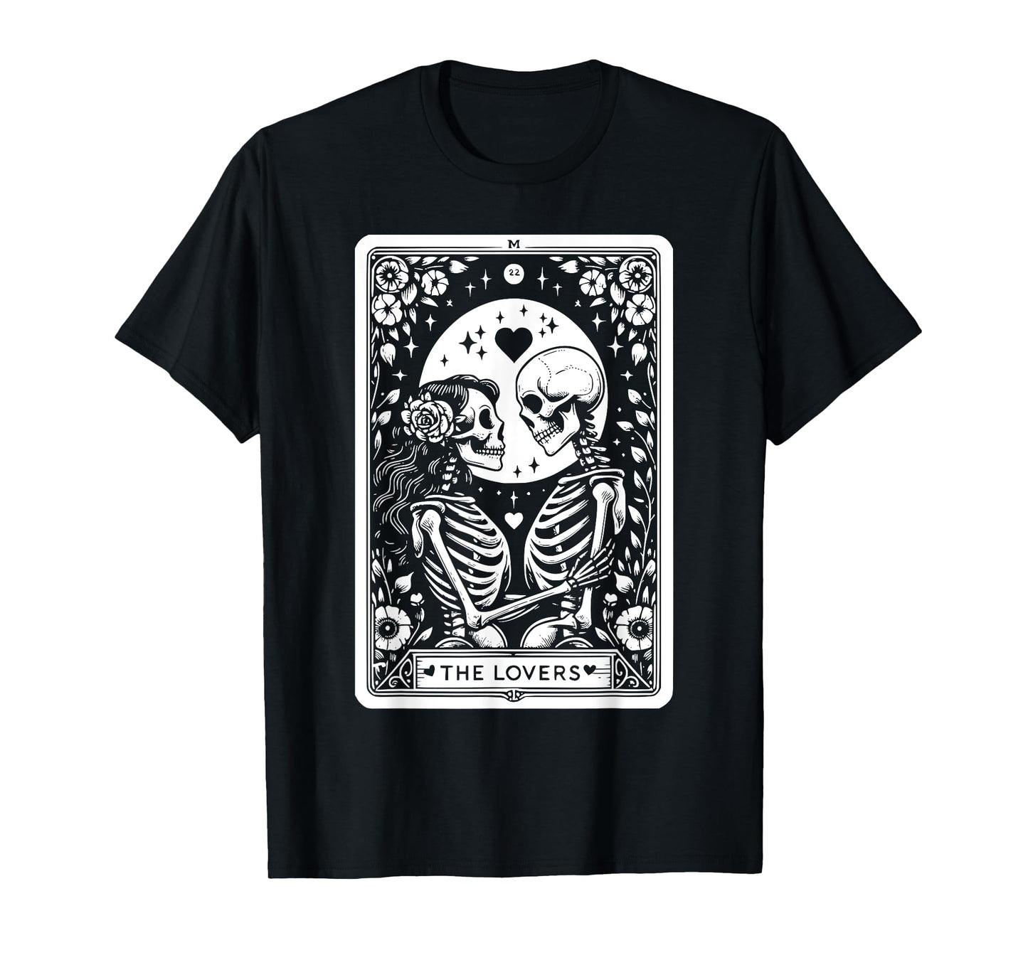 The Lovers Tarot Cards Skeleton Men Women Tarot Card T-Shirt