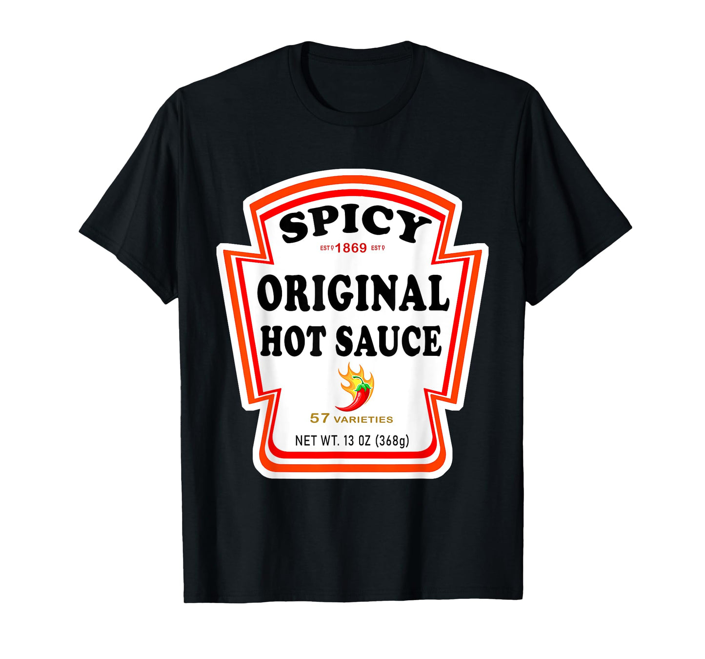 Spicy Chili Sauce Bottle Label Halloween Matching Costume T-Shirt