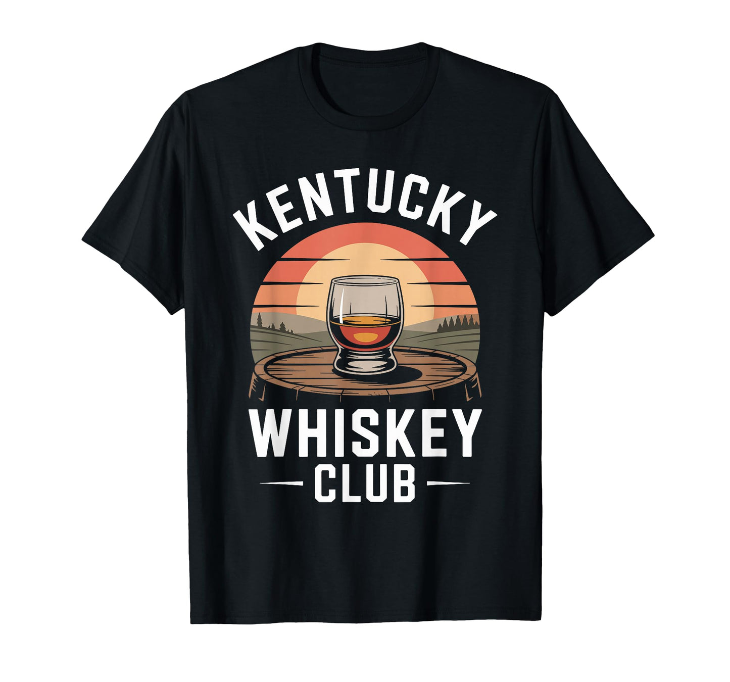 Kentucky Whiskey Club Vintage Sunset Retro Bourbon T-Shirt