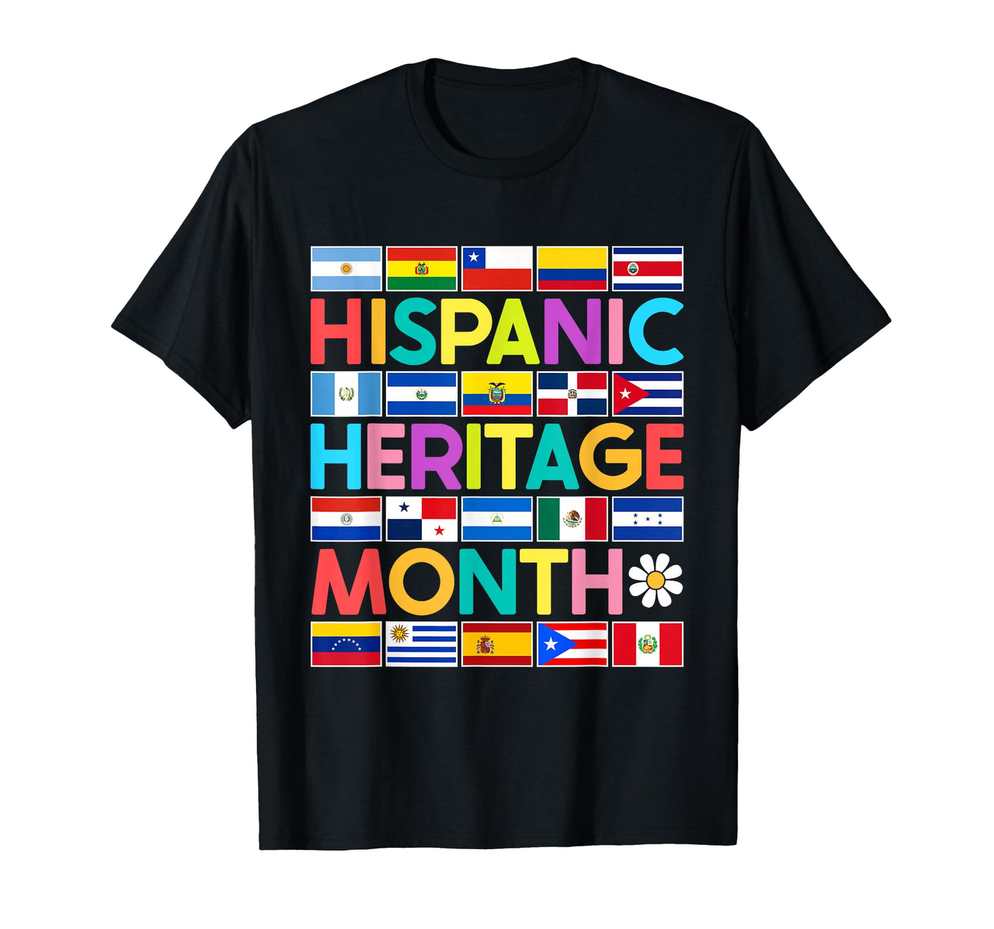 National Hispanic Heritage Month All Countries Flags T-Shirt