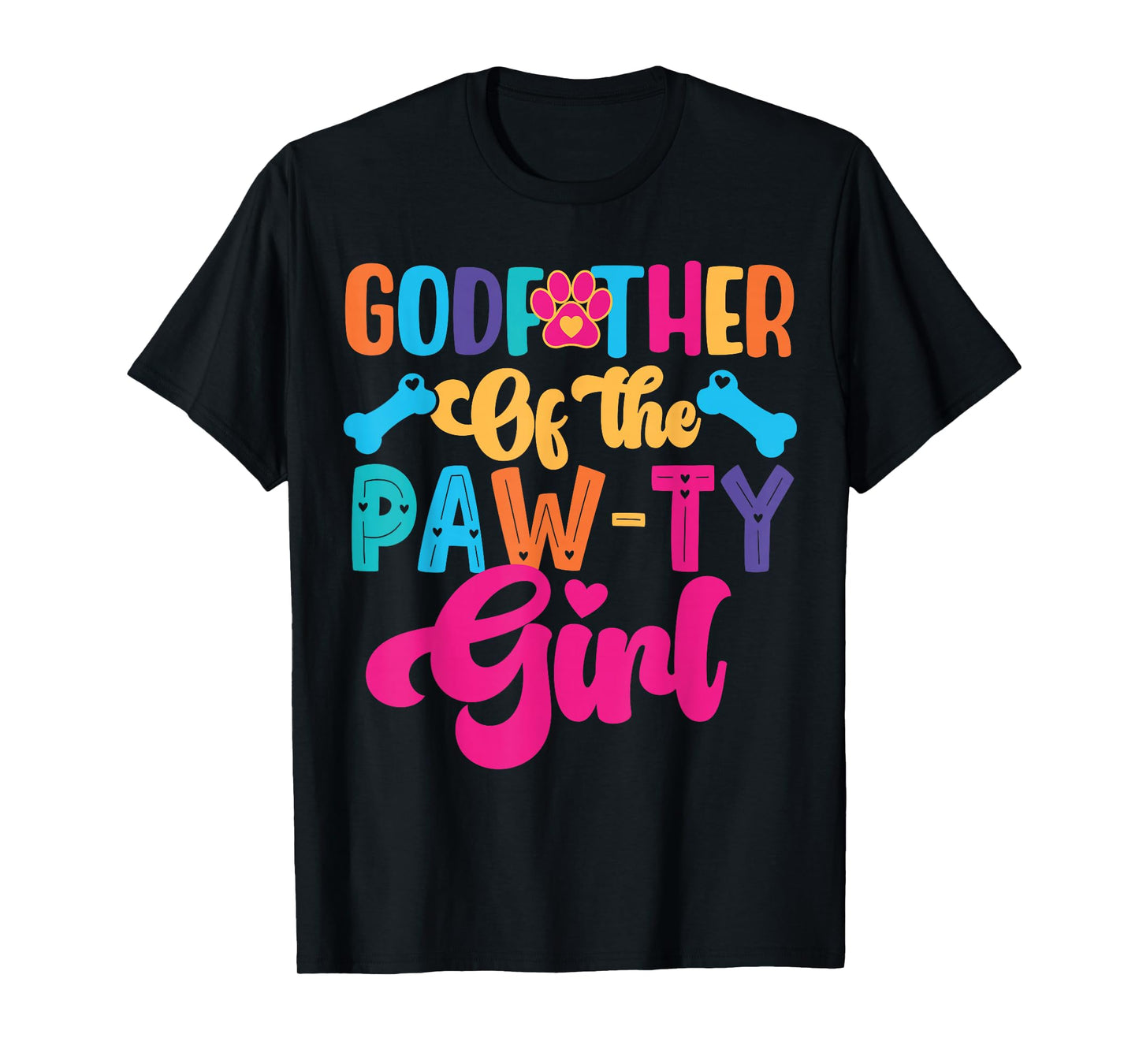 Godfather Of The Birthday Girl Dog Paw Family Matching Party T-Shirt