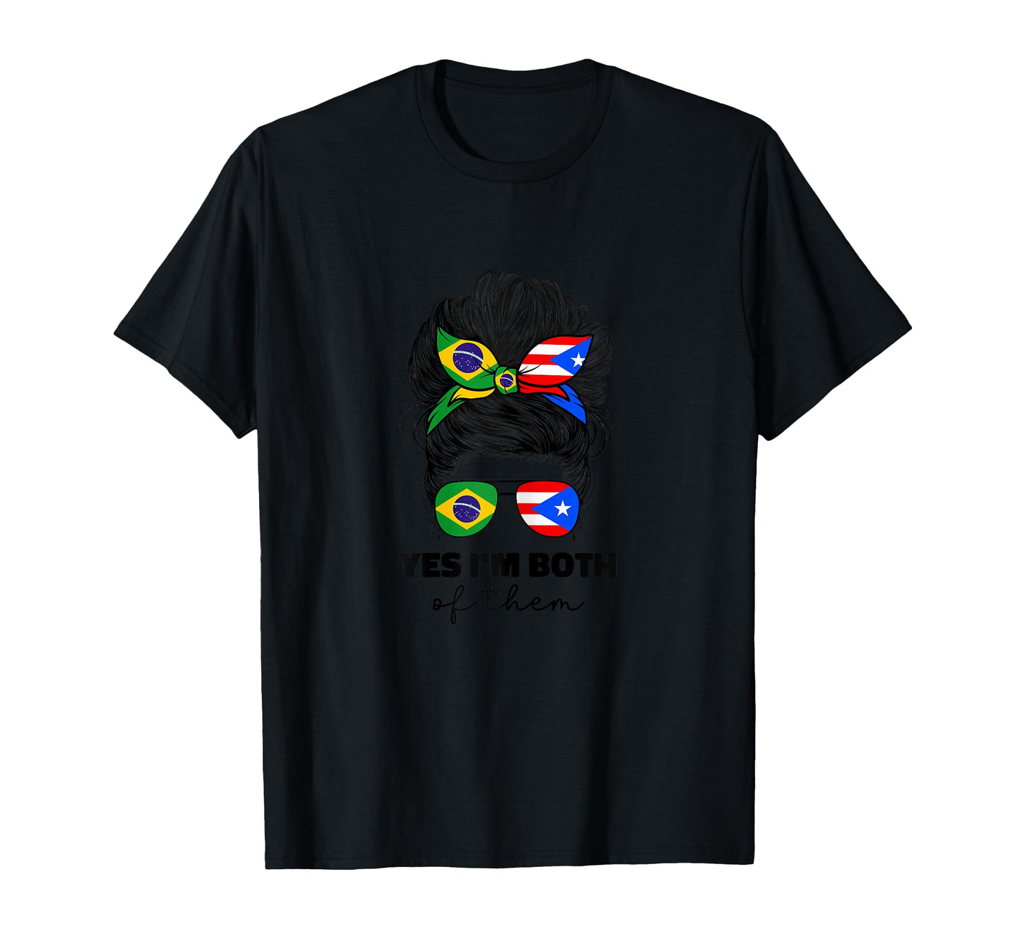Half Brazilian And Puerto Rican Rico Brazil Flag Girl Women T-Shirt