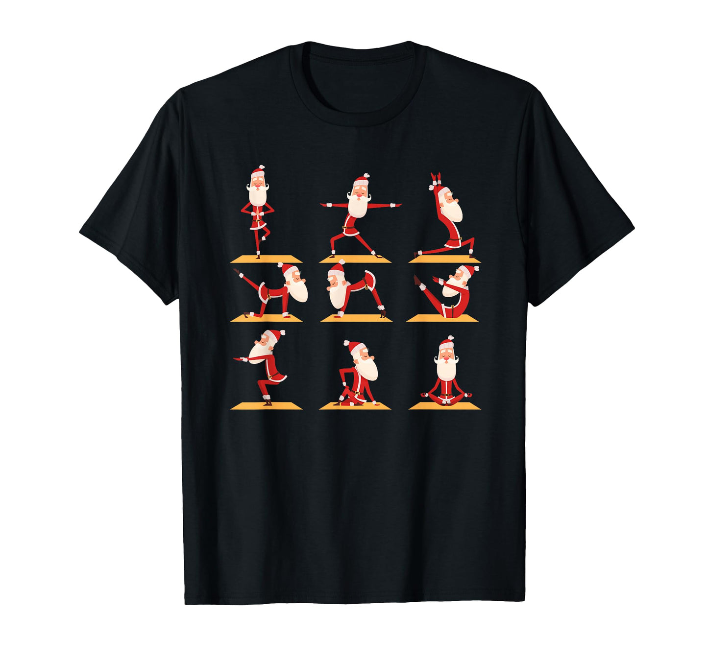 Santa Doing Yoga Exercises Poses Meditation Christmas Yoga T-Shirt