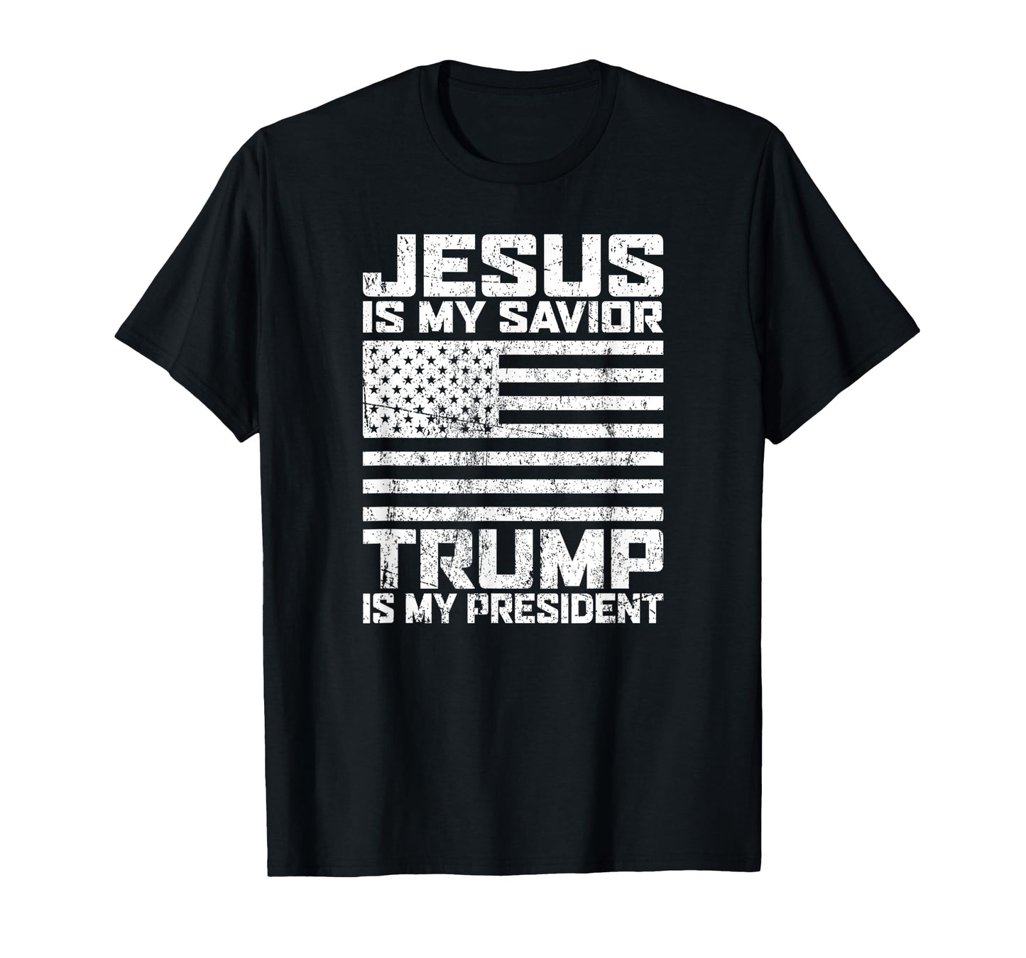 "Jesus is my Savior - Trump is my President" vintage white T-Shirt