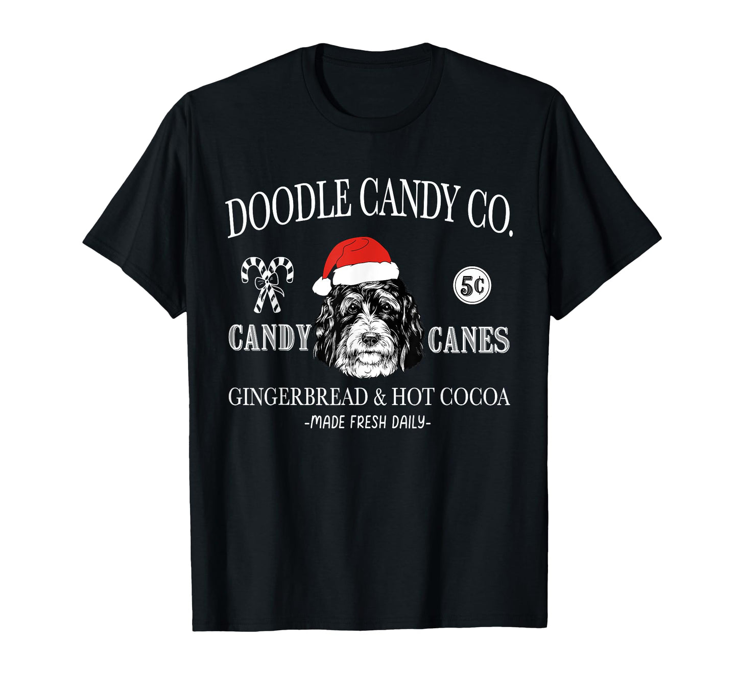 Funny Santa Bernedoodle Doodle Mom Christmas Vintage Holiday T-Shirt