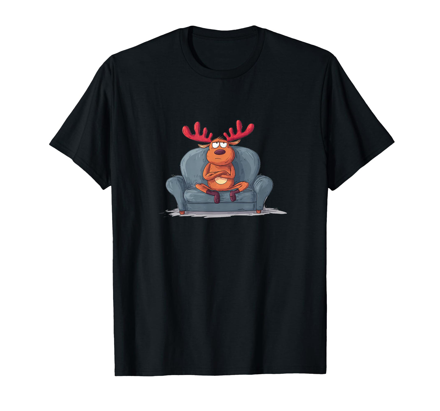 Grumpy Reindeer on Couch Costume T-Shirt