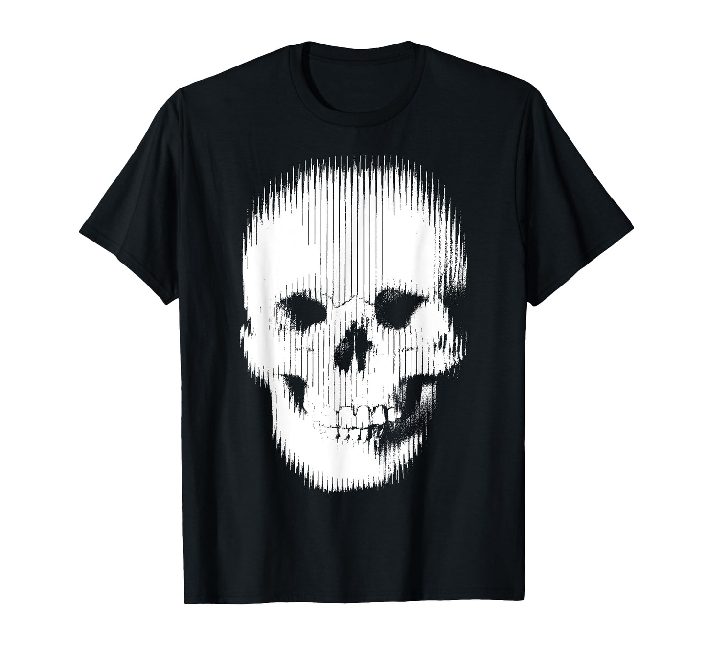 Designer Black White Skeleton Face T-Shirt