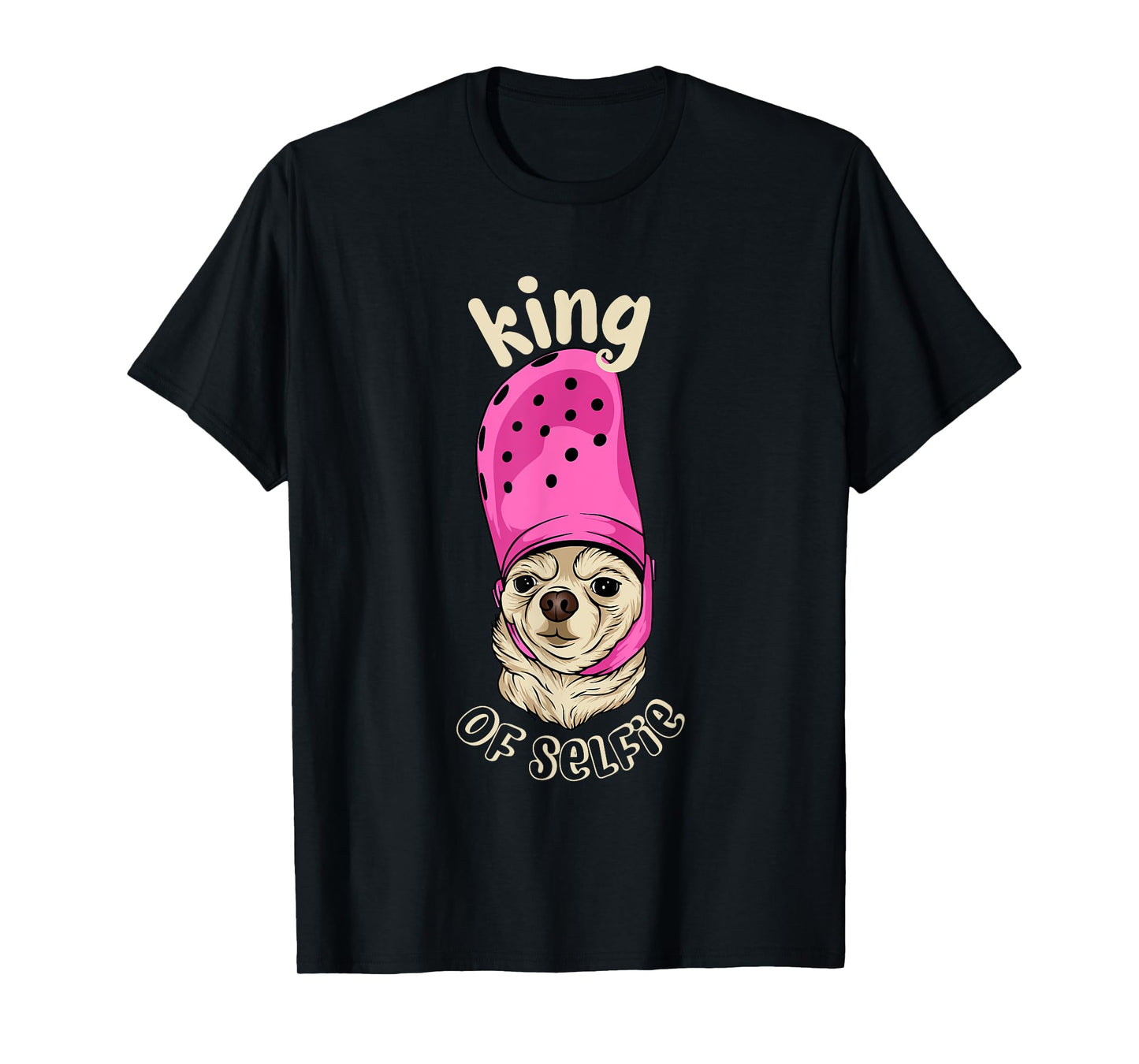 King Of Selfie Funny Meme Cute Dog T-Shirt