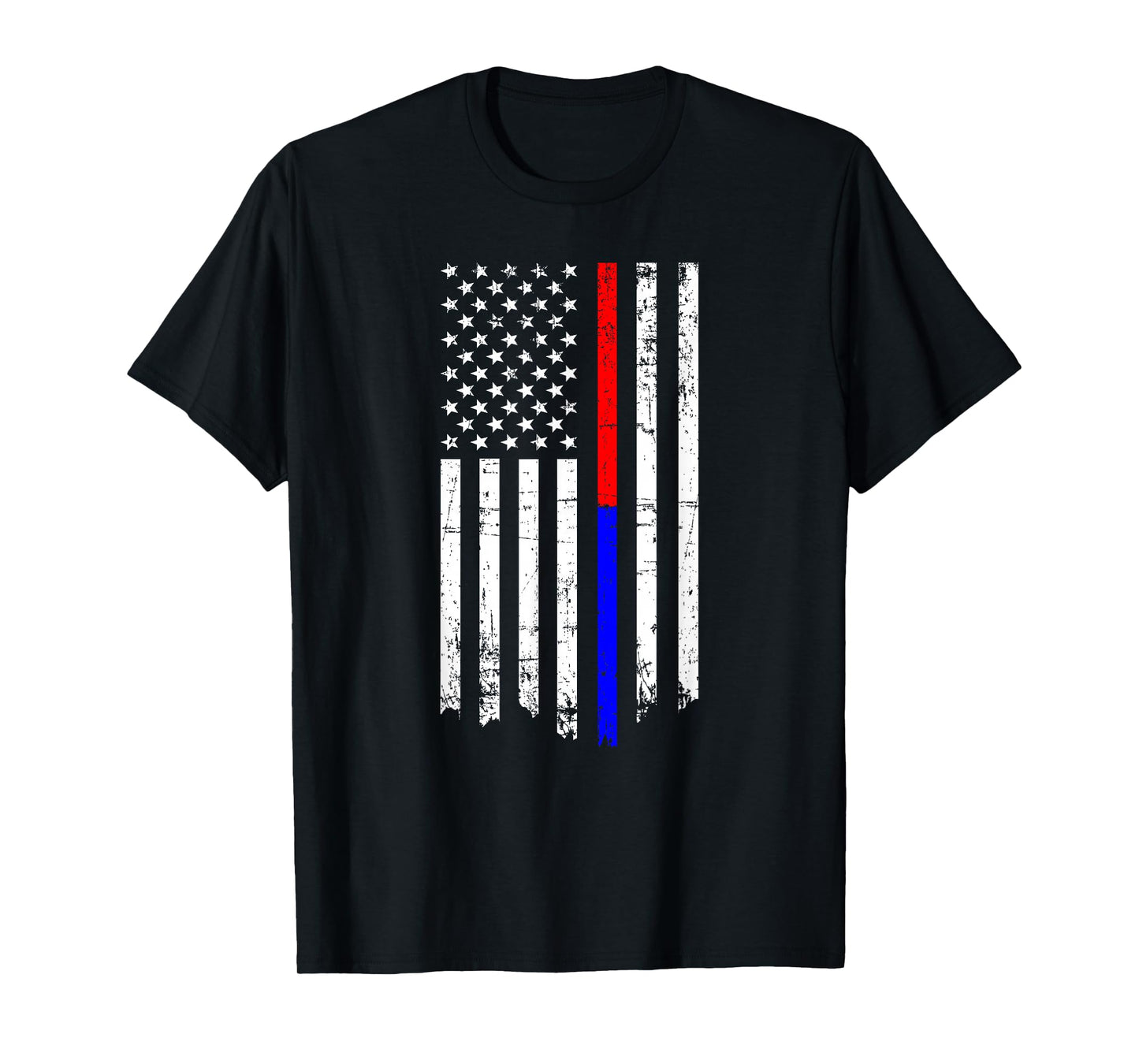 Thin Red & Blue Line American Flag T-Shirt