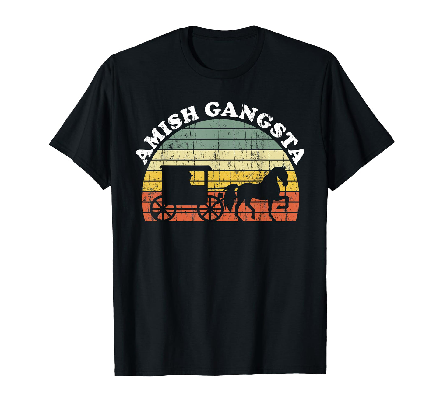 Amish Gangsta Horse and Buggy - Vintage Funny Amish Gift T-Shirt