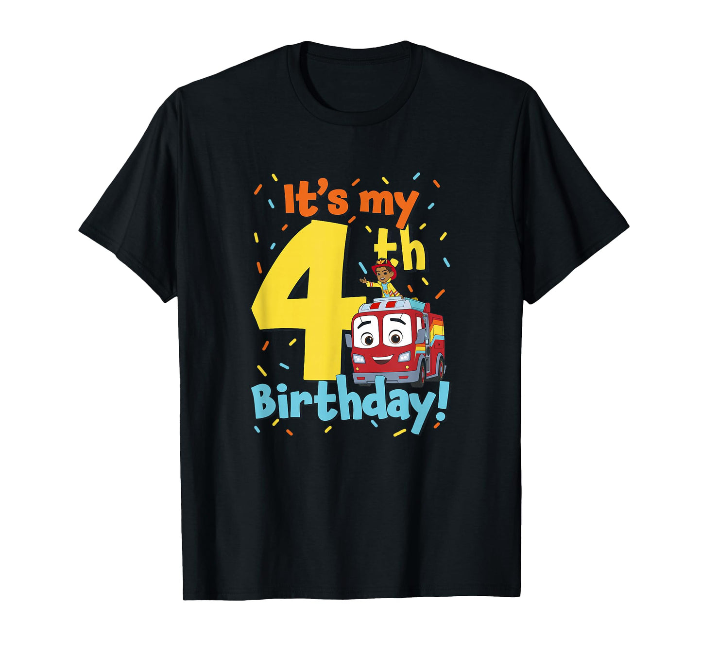 Disney Firebuds It's My 4th Birthday! Flash & Bo Celebration T-Shirt