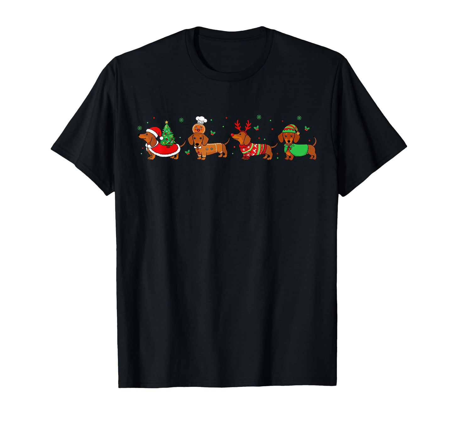 Dachshund Christmas Pajamas for Women Girlfriend Dog Lovers T-Shirt