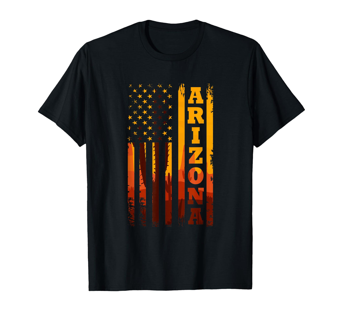 Arizona American Flag Landscape Cactus Patriotic T-Shirt
