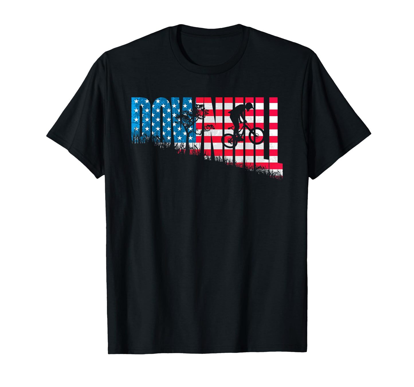 American Downhill Mountain Bike Flag - MTB Biking Riding T-Shirt