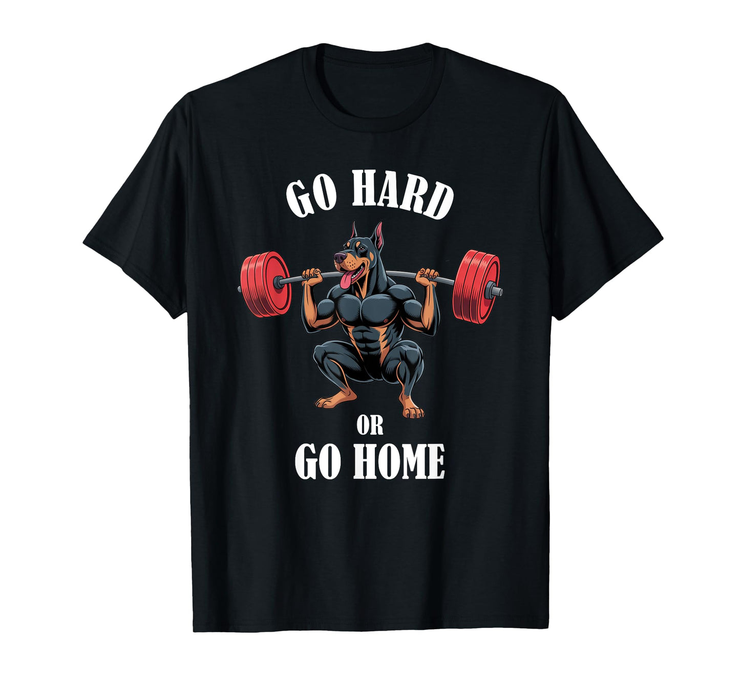 Doberman Pinscher Gym Shirt Doberman Squats Weightlifting T-Shirt