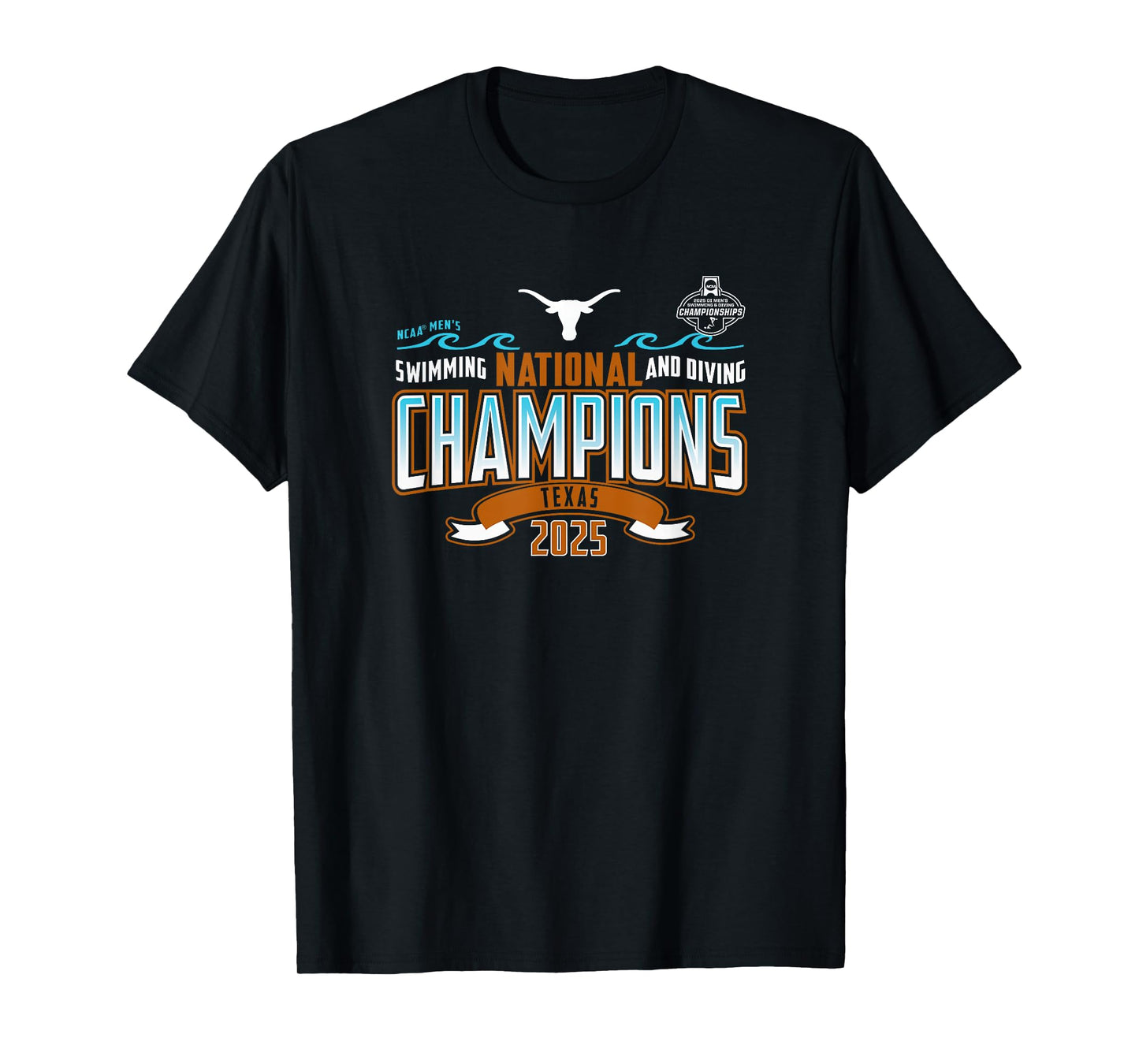 Texas Longhorns Men's Swimming & Diving National Champs 2025 T-Shirt